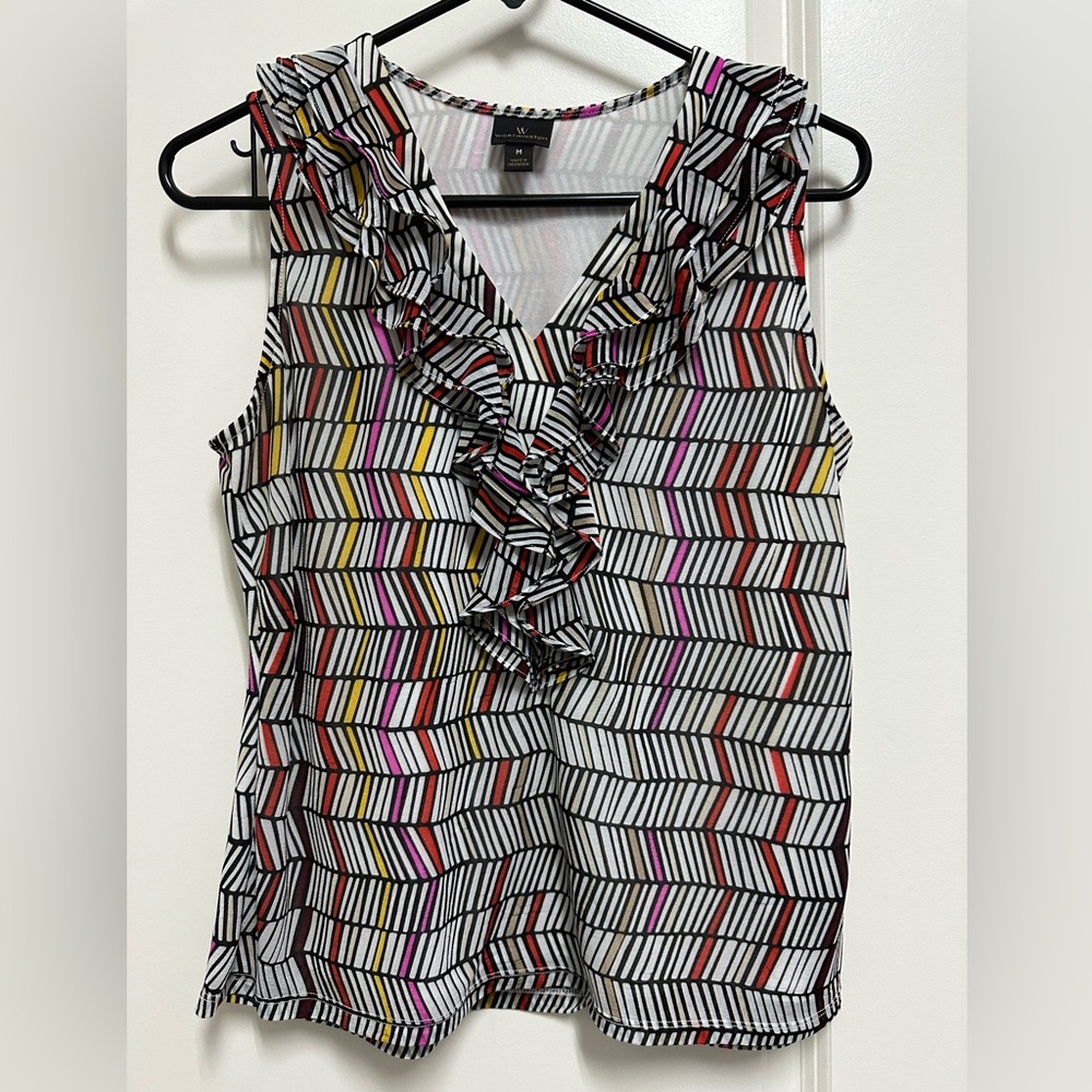 Worthington ruffle neck blouse